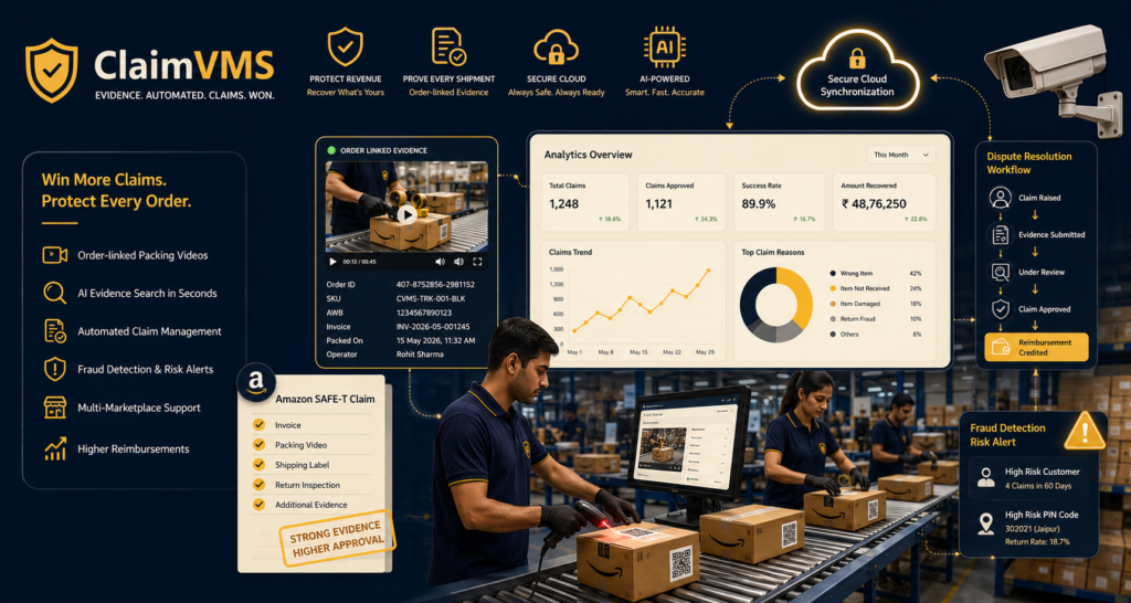 Amazon SAFE-T Claim Guide 2026 – ClaimVMS AI Order Packing Video and Ecommerce Claim Management Dashboard