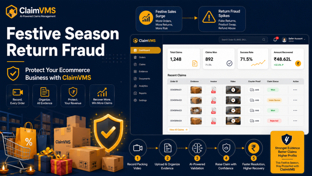 Festive Season Return Fraud prevention with ClaimVMS ecommerce claims management platform